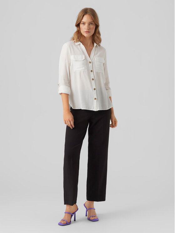 Vero Moda Vero Moda Camicia Bumpy 10275283 Bianco Regular Fit