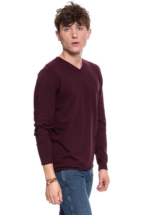 Mustang Mustang Maglione EMIL V ROLLEDGE Rosso Regular Fit