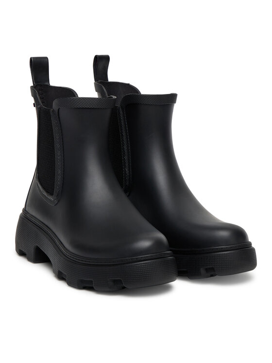 Tommy Hilfiger Tommy Hilfiger Gumene čizme Rubber Flag Cleated FW0FW08637 Crna