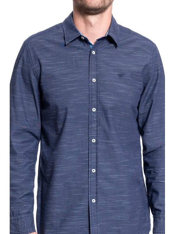 Mustang Mustang Camicia CLEMENS BDC SLUB Blu Regular Fit