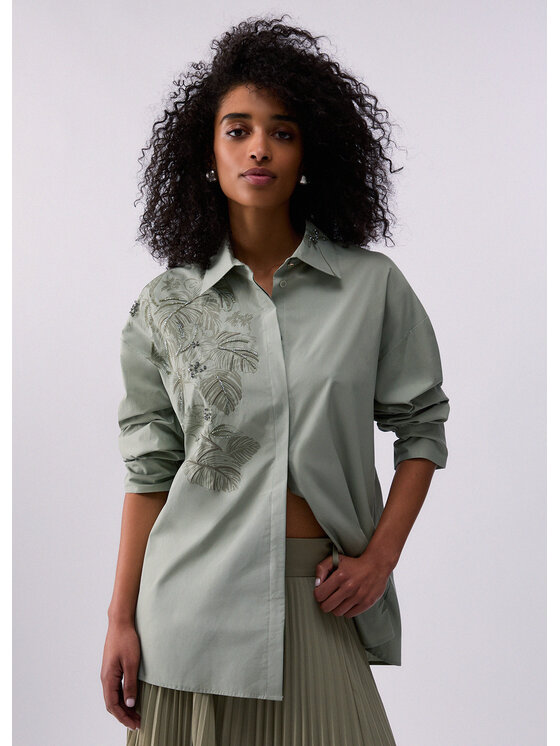 Liu Jo Liu Jo Camicia CA6287T039AP9639 Verde Loose Fit