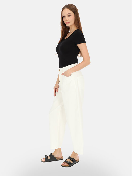 L’AF L’AF Spodnie materiałowe Noemi Biały Slouchy Fit
