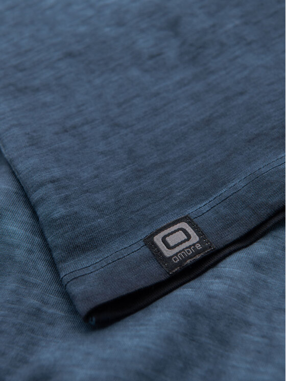 Ombre Ombre T-Shirt OM-TSWT-0242 Granatowy Regular Fit