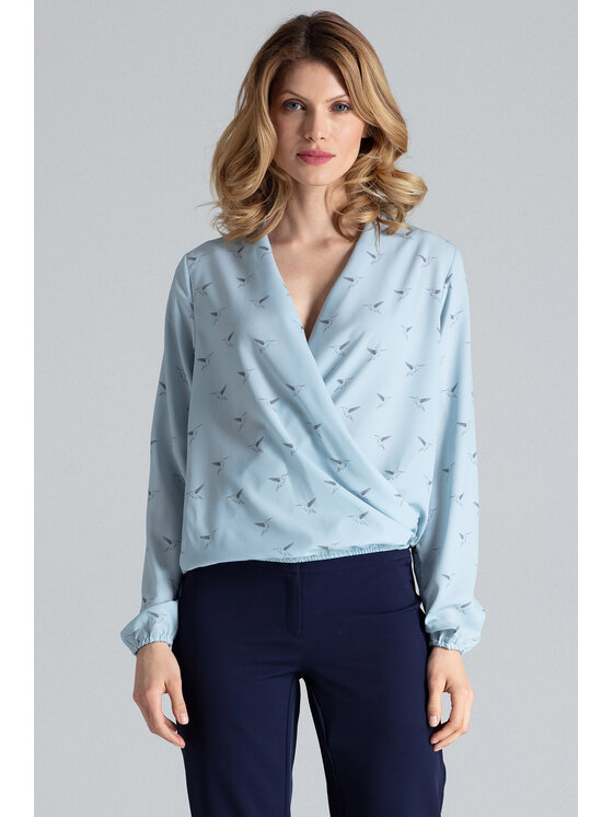 FIGL FIGL Blúzka M371 Modrá Regular Fit