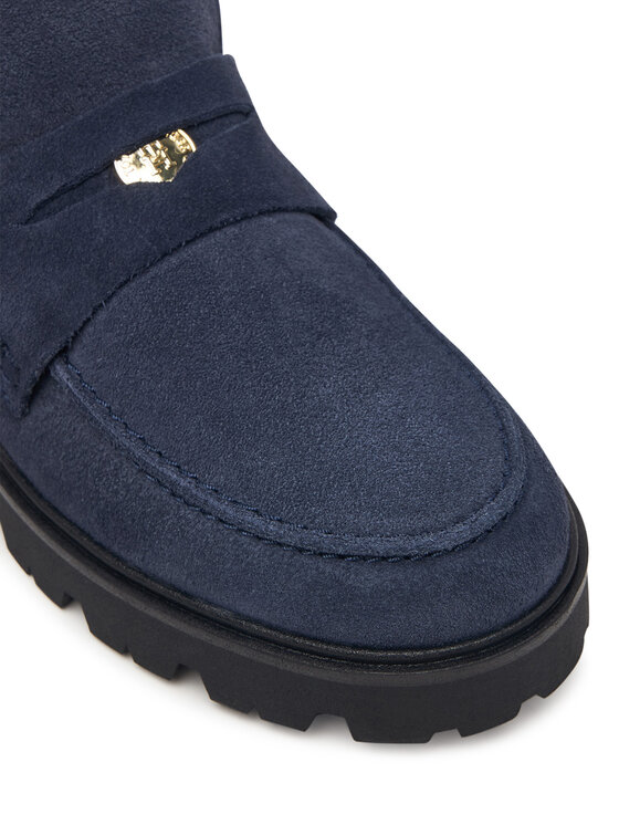 Tommy Hilfiger Tommy Hilfiger Polokozačky Th Enamel Charm Loafer Boot FW0FW09680 Tmavomodrá