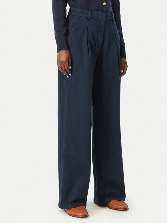 Tommy Jeans Tommy Jeans Medžiaginės kelnės DW0DW21698 Tamsiai mėlyna Wide Leg