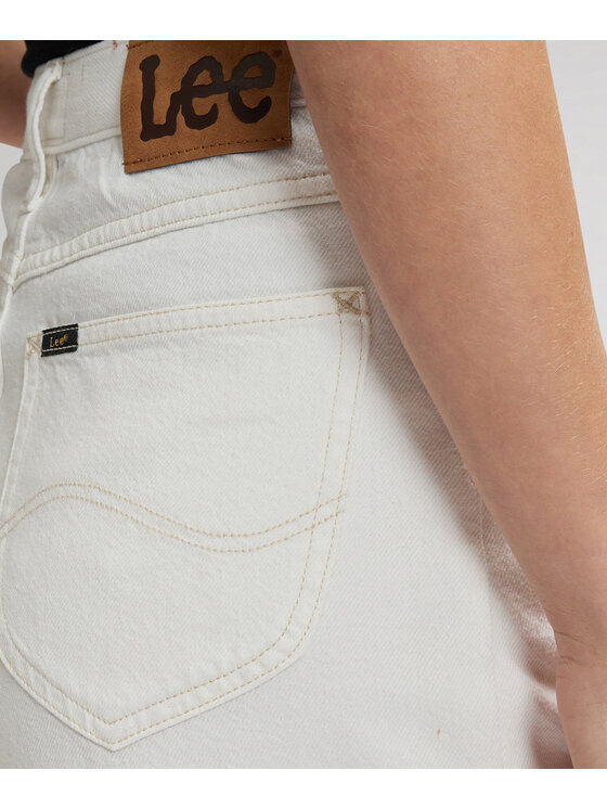 Lee Lee Szorty jeansowe 112376779 Biały Regular Fit