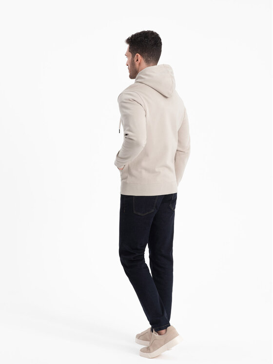 Ombre Ombre Mikina OM-SSBZ-0178 Béžová Classic Fit
