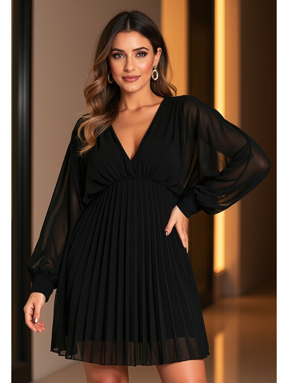 FIGL FIGL Abito da sera M1165 Nero Flared Fit