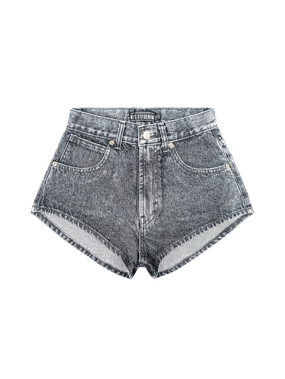 MissDenim MissDenim Szorty jeansowe High Waist Szary Regular Fit