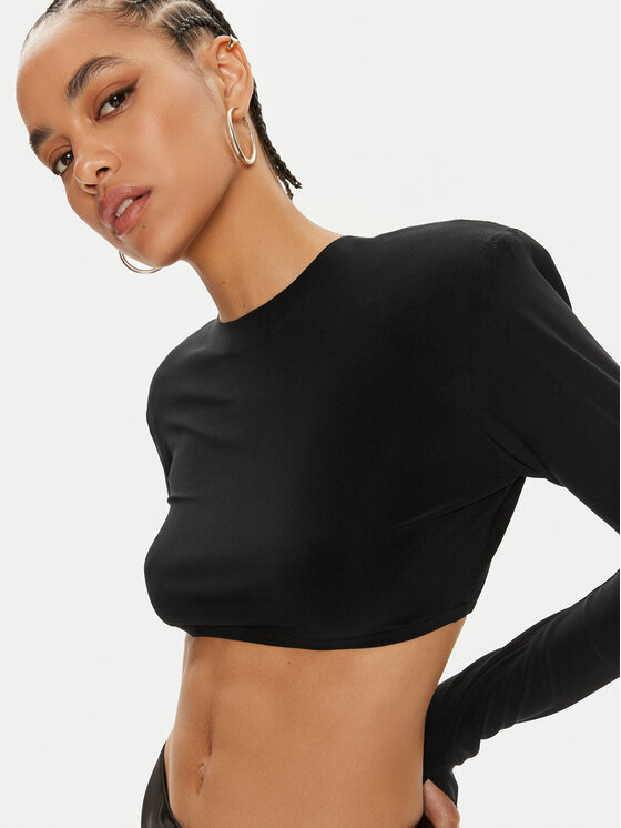 NORMA KAMALI NORMA KAMALI Μπλουζάκι KK1246PLA96001 Μαύρο Regular Fit