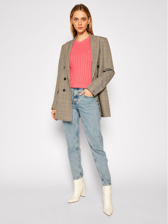 Tommy Jeans Svetr Rib DW0DW09082 Růžová Regular Fit • Modivo.cz