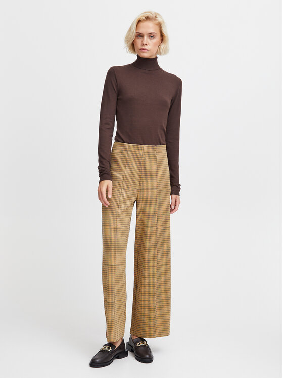 ICHI ICHI Pantaloni di tessuto 20115719 Marrone Relaxed Fit