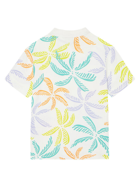 United Colors Of Benetton United Colors Of Benetton Тениска с яка и копчета 36Y4C301W Цветен Regular Fit