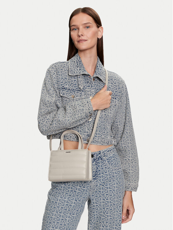 Calvin Klein Calvin Klein Soma Line Quilt Mini Tote K60K612116 Pelēks