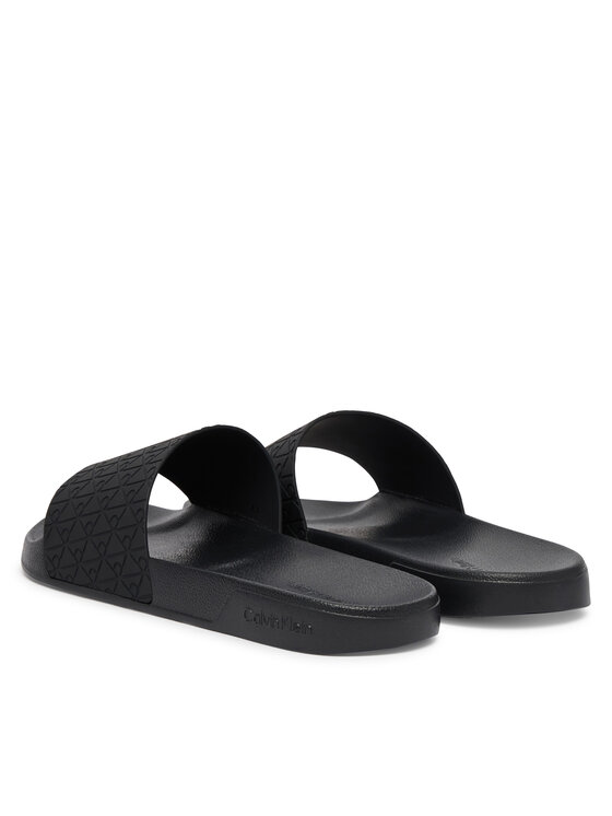 Calvin Klein Calvin Klein Чехли Ess Slid Pu Aop HM0HM02110 Черен