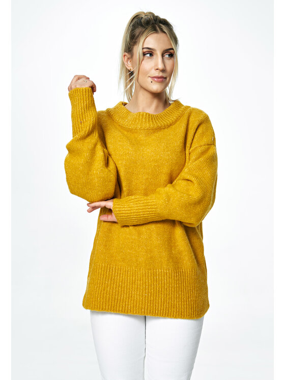 FIGL FIGL Sweter M882 Żółty Oversize