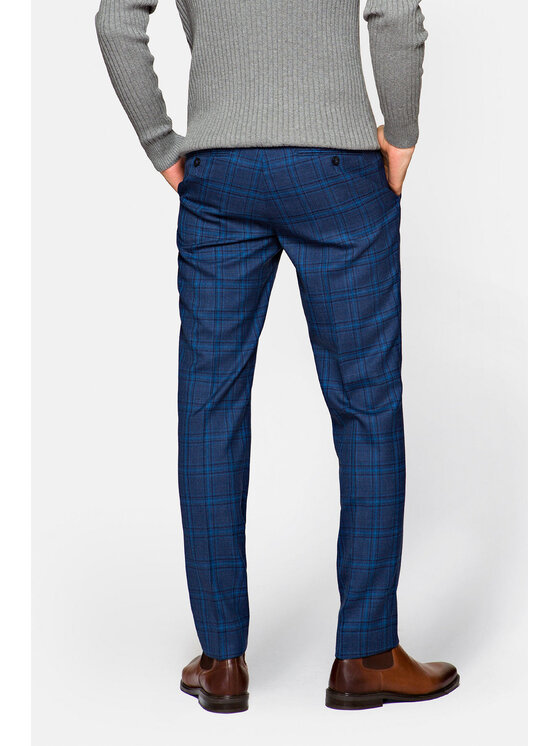 Lancerto Lancerto Spodnie materiałowe Peroj SP001221000002 Granatowy Regular Fit