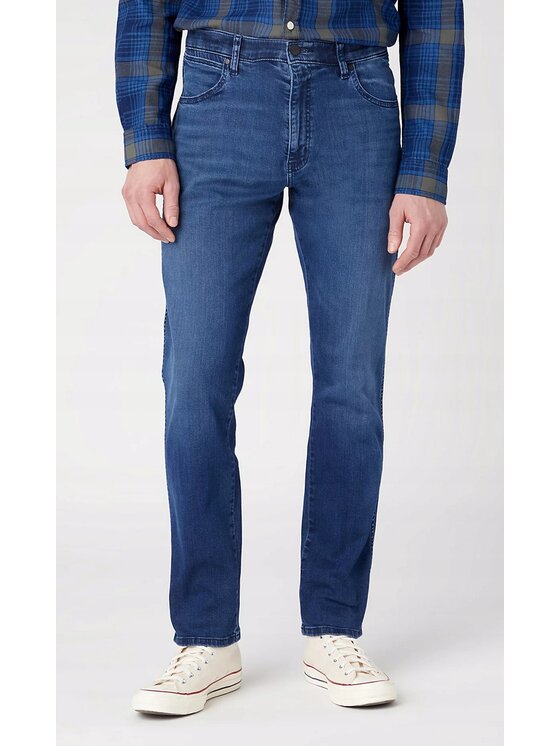 Wrangler Wrangler Jeansy River Niebieski Tapered Fit