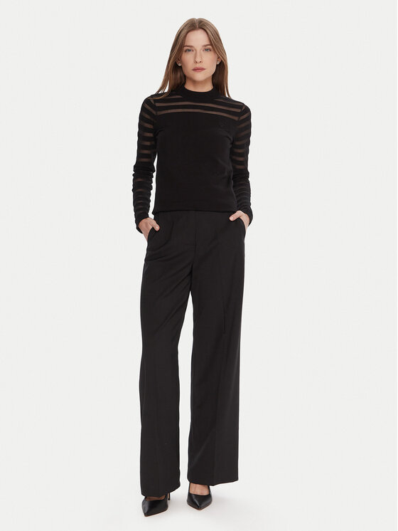 LOLA CASADEMUNT LOLA CASADEMUNT Blúz LF2511015 Fekete Slim Fit