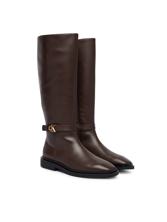 Calvin Klein Calvin Klein Ботуши Square High Boot Lth Mg Hdw HW0HW03187 Кафяв