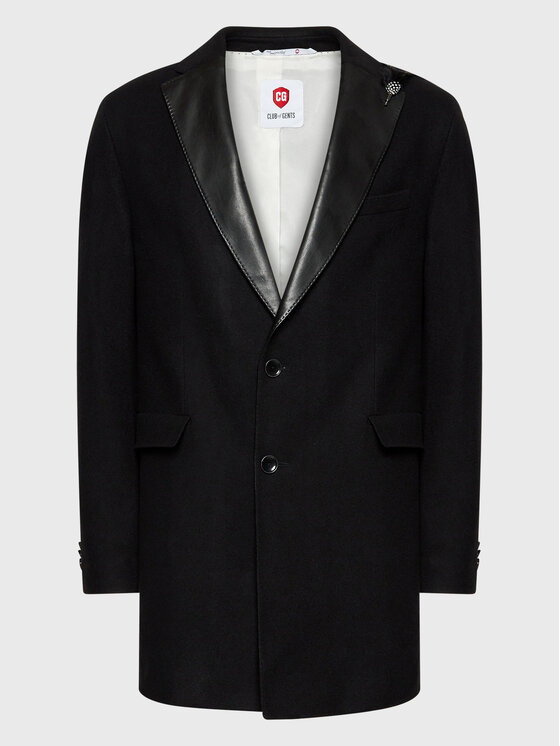 CG - CLUB of GENTS CG - CLUB of GENTS Vilnonis paltas Piper-K 254001-001 Juoda Slim Fit