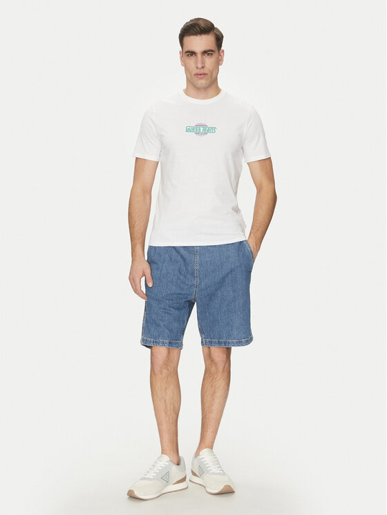Guess Jeans Guess Jeans Marškinėliai M5GI23 K8HM0 Balta Slim Fit