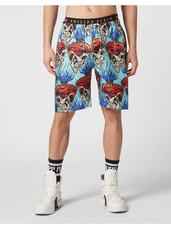 PHILIPP PLEIN PHILIPP PLEIN Šortky 3831 Tyrkysová Regular Fit