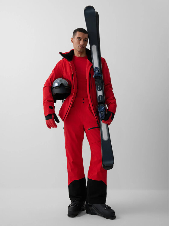 4F 4F Spodnie narciarskie 4F PRO SKI Czerwony Regular Fit
