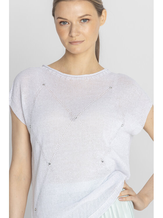 Deni Cler Milano Deni Cler Milano Sweter T-DC-S217-F2-40-10-1 Biały Regular Fit