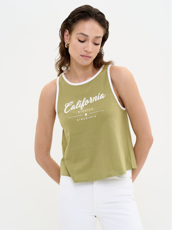 BIG STAR BIG STAR Top WITALINA_303_150 Zielony Basic Fit