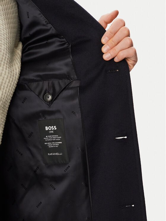 BOSS BOSS Вовняне пальто H-Hyde-264 50571557 Cиній Slim Fit