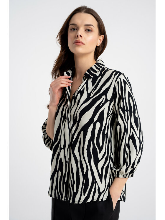 CLICK CLICK Πουκάμισο 10-6695 Μαύρο Loose Fit