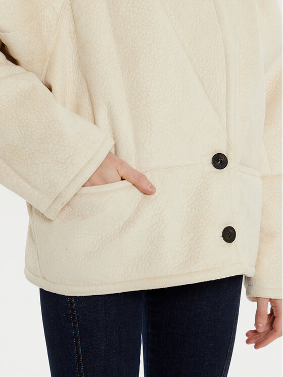 ViCOLO ViCOLO Fellmantel TS0038 Écru Regular Fit