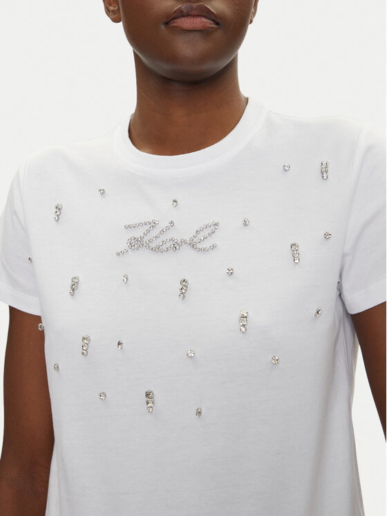 KARL LAGERFELD KARL LAGERFELD T-Shirt A2W17120 Biały Regular Fit