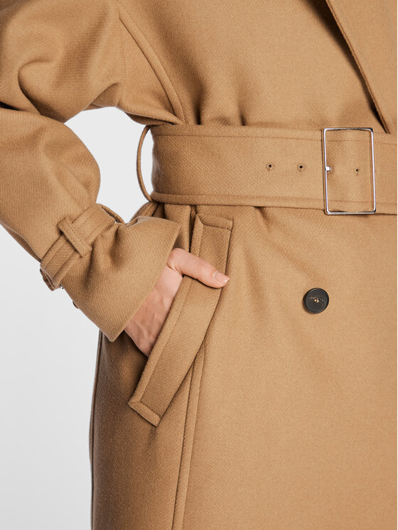IRO IRO Cappotto di lana Kealia AR037 Marrone Regular Fit