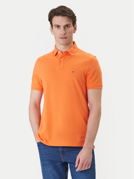 Tommy Hilfiger Tommy Hilfiger Polo majica 1985 MW0MW17770 Oranžna Regular Fit