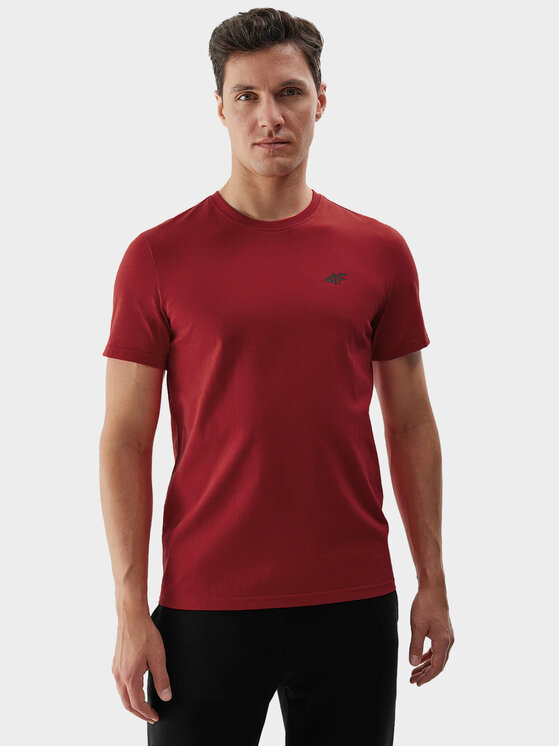 4F 4F Tričko 4FWSS25TTSHM3096-61S Červená Regular Fit