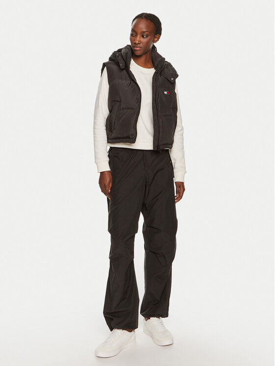 Tommy Jeans Tommy Jeans Vesta Alaska DW0DW18611 Černá Cropped Fit