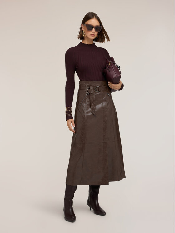 Motivi Motivi Spódnica midi 1303Q001257N032 Brązowy A-Line Fit
