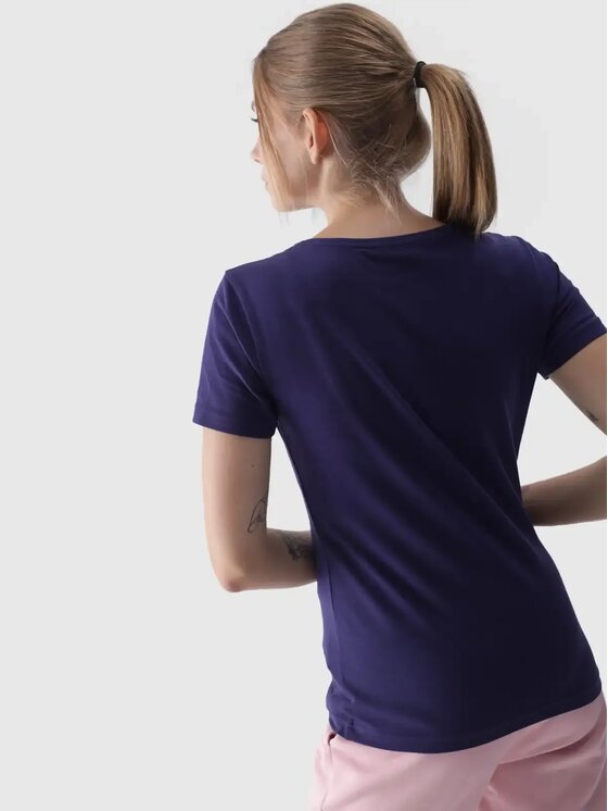 4F 4F Tričko 4FWMM00TTSHF1845-31S Tmavomodrá Slim Fit