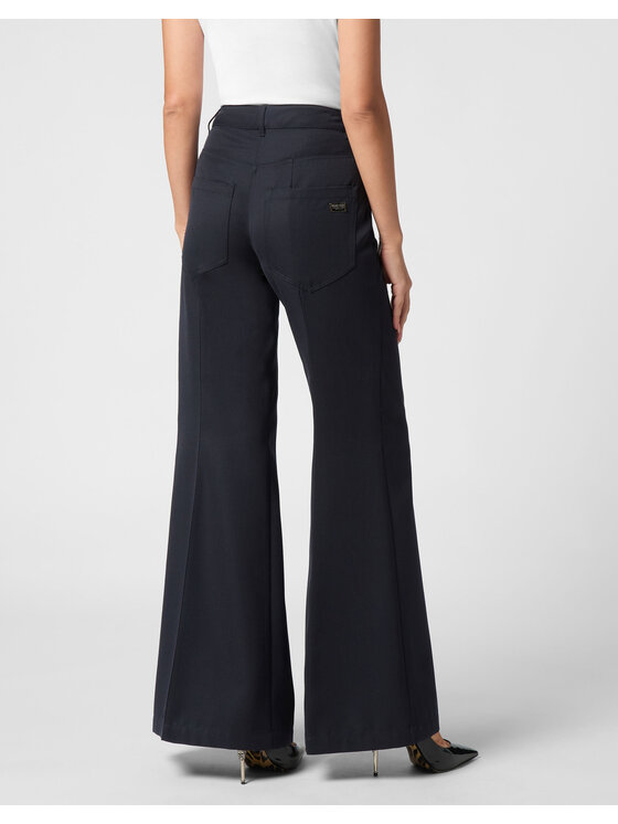 PHILIPP PLEIN PHILIPP PLEIN Spodnie materiałowe 22687 Granatowy Flare Fit