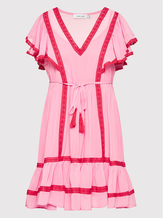 Rage Age Rage Age Sukienka letnia Lucia Różowy Regular Fit