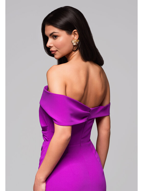 Ombre Ombre Sukienka wieczorowa LA-OM-DLR232 Fioletowy Regular Fit
