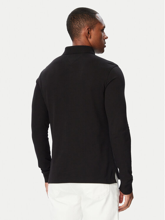 Tommy Hilfiger Tommy Hilfiger Тениска с яка и копчета 1985 MW0MW20182 Черен Regular Fit