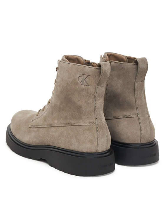 Calvin Klein Calvin Klein Trzewiki Combat Ess Lace Up Zip Boot Su YM0YM01371 Szary