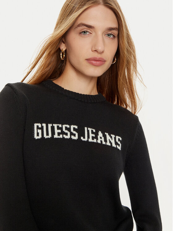 Guess Jeans Guess Jeans Sweter W4BR10 Z3HM1 Czarny Regular Fit