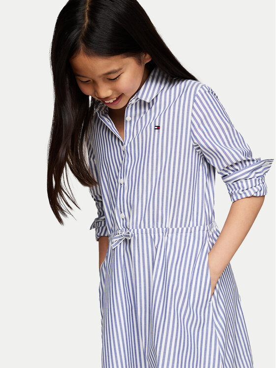 Tommy Hilfiger Tommy Hilfiger Rochie tip cămașă Ithaca KG0KG08500 Albastru Regular Fit