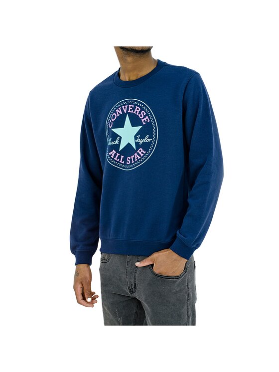 Converse Converse Bluza CHUCK PATCH COUNTER CLIMATE CREW Granatowy Regular Fit