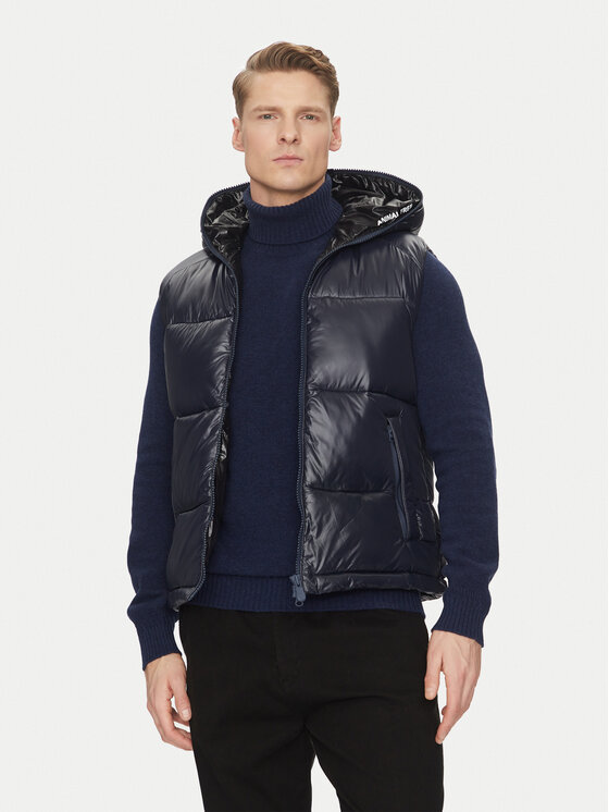 Save The Duck Save The Duck Brezrokavnik D80296M LUCK19 Mornarsko modra Regular Fit
